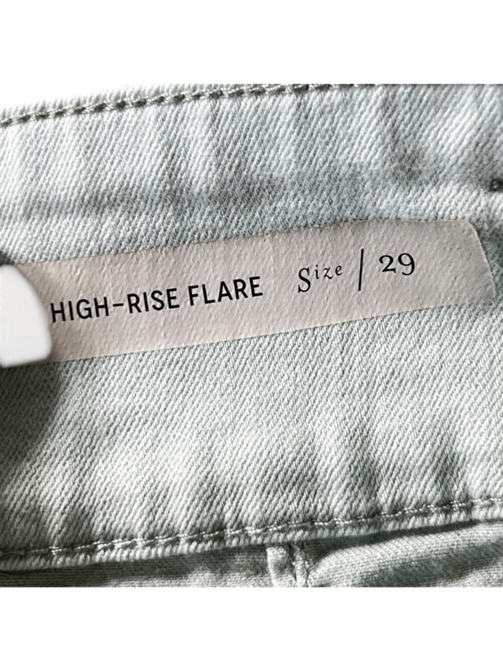 Anthropologie Pilcro and LetterPress High Rise Flare Cropped Jeans 29 Green Tabs - Picture 6 of 16